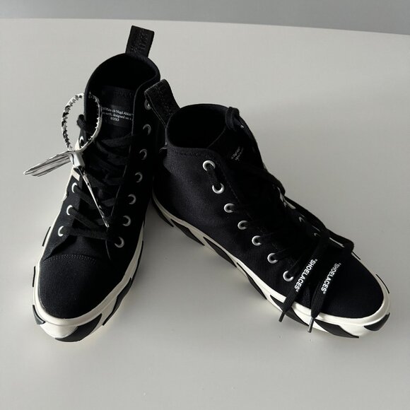 Off-White High-Top Vulcanised Sneakers, Size 44/ US 11 - Picture 10 of 17